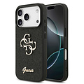 Guess Guess iPhone 17 Pro/iPhone 18 Pro Coque arrière Grand motif 4G Finition à paillettes fixes - Noir