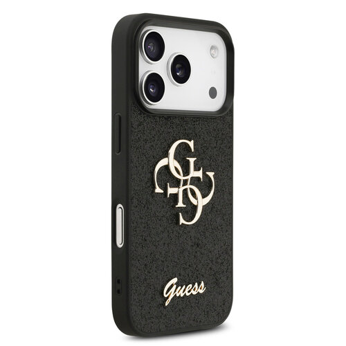 Guess Guess iPhone 17 Pro/iPhone 18 Pro Handyhülle Großes 4G-Motiv Feste Glitzerverzierung - Schwarz