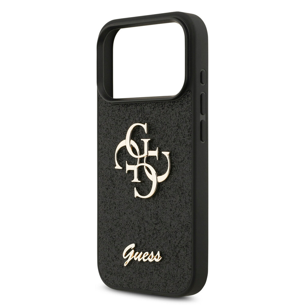 Guess Guess iPhone 17 Pro Back-Cover hul - Big 4G - Fixed Glitter - Schwarz Guess Guess iPhone 17 Pro Back-Cover hul - Big 4G - Fixed Glitter - Schwarz