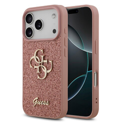 Guess iPhone 17 Pro Back cover case - Big 4G - Fixed Glitter - Pink