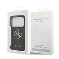 Guess Guess iPhone 17 Pro/iPhone 18 Pro Handyhülle 4G Großes Metalllogo Silberfarbener Rand - Schwarz