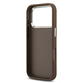 Guess Guess iPhone 17 Pro/iPhone 18 Pro Handyhülle 4G Großes Metalllogo Silberfarbener Rand - Braun