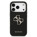 Guess Guess iPhone 17 Pro/iPhone 18 Pro Handyhülle Genarbte Oberfläche Großes 4G-Logo - Schwarz