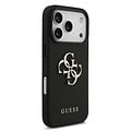 Guess Guess iPhone 17 Pro/iPhone 18 Pro Handyhülle Genarbte Oberfläche Großes 4G-Logo - Schwarz