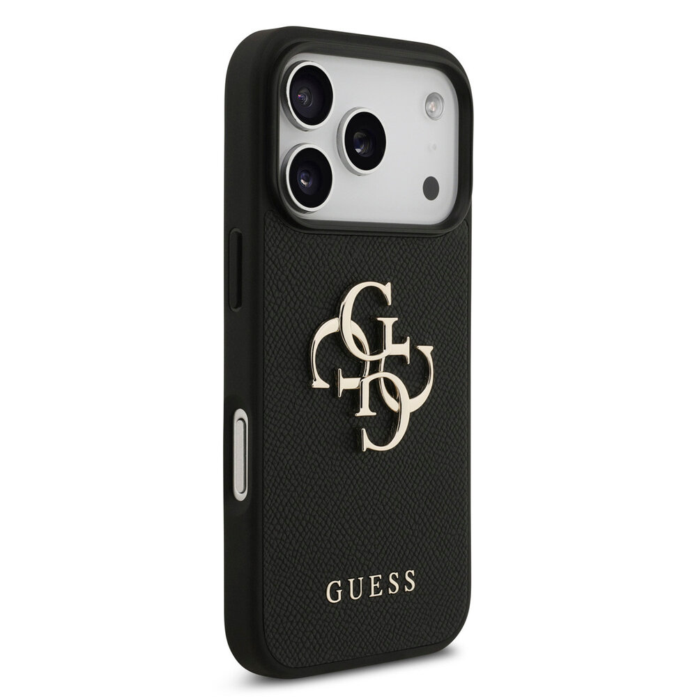 Guess Guess iPhone 17 Pro Back cover case - Grained - Big 4G Logo - Black Guess Guess iPhone 17 Pro Back cover case - Grained - Big 4G Logo - Black
