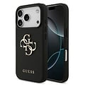 Guess Guess iPhone 17 Pro/iPhone 18 Pro Handyhülle Genarbte Oberfläche Großes 4G-Logo - Schwarz