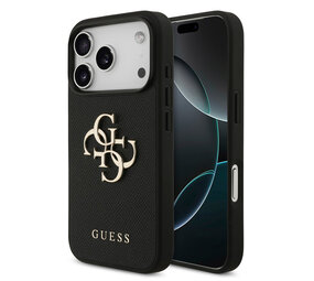 Guess Guess iPhone 17 Pro Back cover coque - Grained - Big 4G Logo - Noir Guess Guess iPhone 17 Pro Back cover coque - Grained - Big 4G Logo - Noir