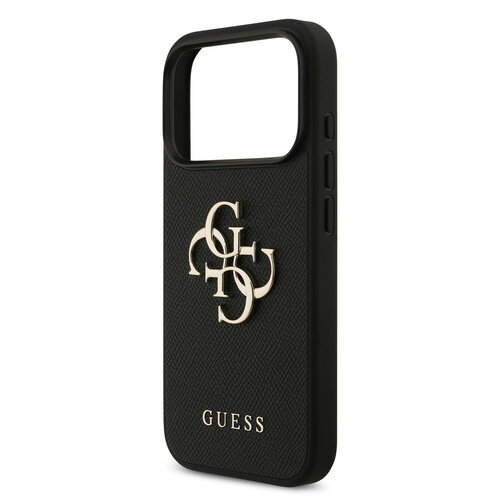Guess Guess iPhone 17 Pro/iPhone 18 Pro Coque arrière Finition grainée Grand logo 4G - Noir
