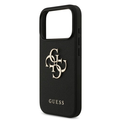 Guess Guess iPhone 17 Pro/iPhone 18 Pro Handyhülle Genarbte Oberfläche Großes 4G-Logo - Schwarz