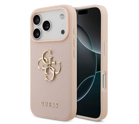 Guess Guess iPhone 17 Pro Back cover case - Grained - Big 4G Logo - Pink Guess Guess iPhone 17 Pro Back cover case - Grained - Big 4G Logo - Pink