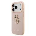 Guess Guess iPhone 17 Pro/iPhone 18 Pro Handyhülle Genarbte Oberfläche Großes 4G-Logo - Rosa