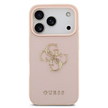 Guess Guess iPhone 17 Pro/iPhone 18 Pro Coque arrière Finition grainée Grand logo 4G - Rose