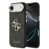 Guess Guess iPhone 17 Air Back-Cover hul - 4G - Big Metal Logo - Gold Edge - Schwarz Guess Guess iPhone 17 Air Back-Cover hul - 4G - Big Metal Logo - Gold Edge - Schwarz