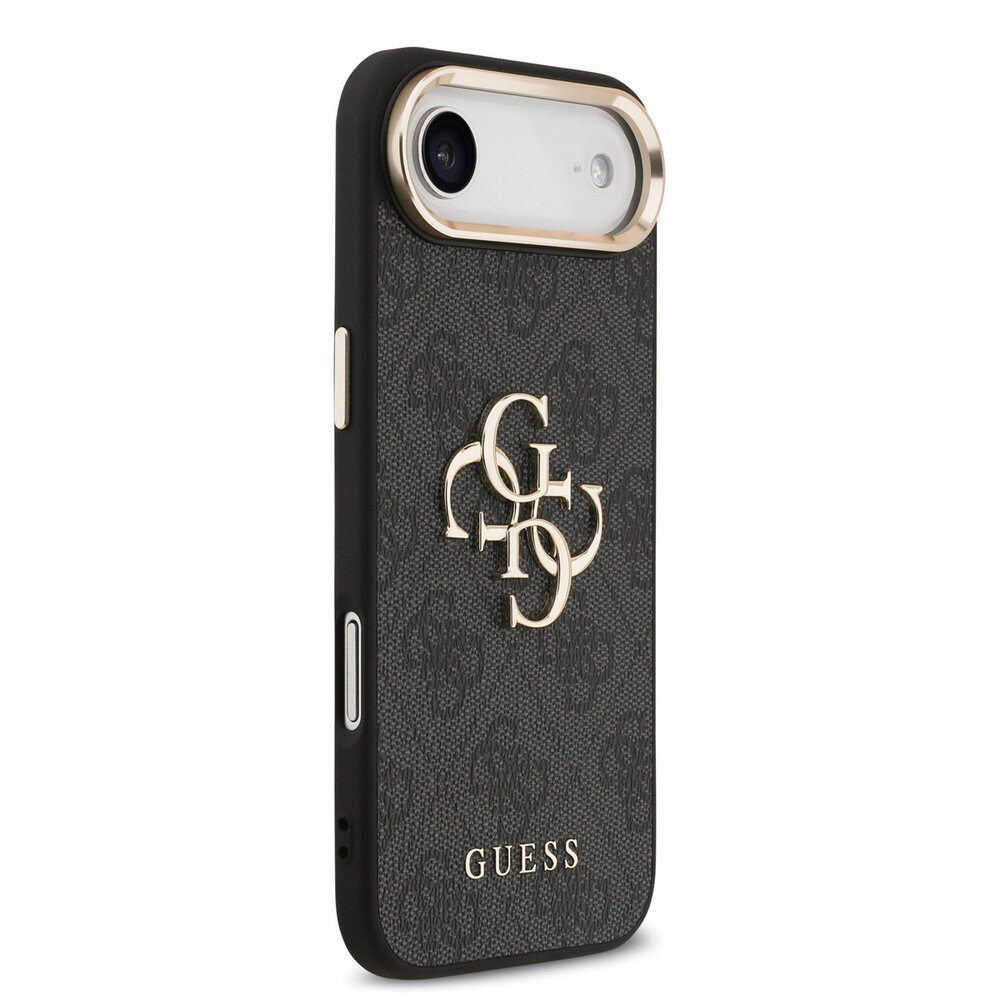 Guess Guess iPhone 17 Air Back cover case - 4G - Big Metal Logo - Gold Edge - Black