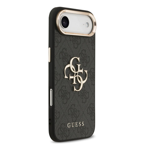 Guess Guess iPhone 17 Air Back cover case - 4G - Big Metal Logo - Gold Edge - Black