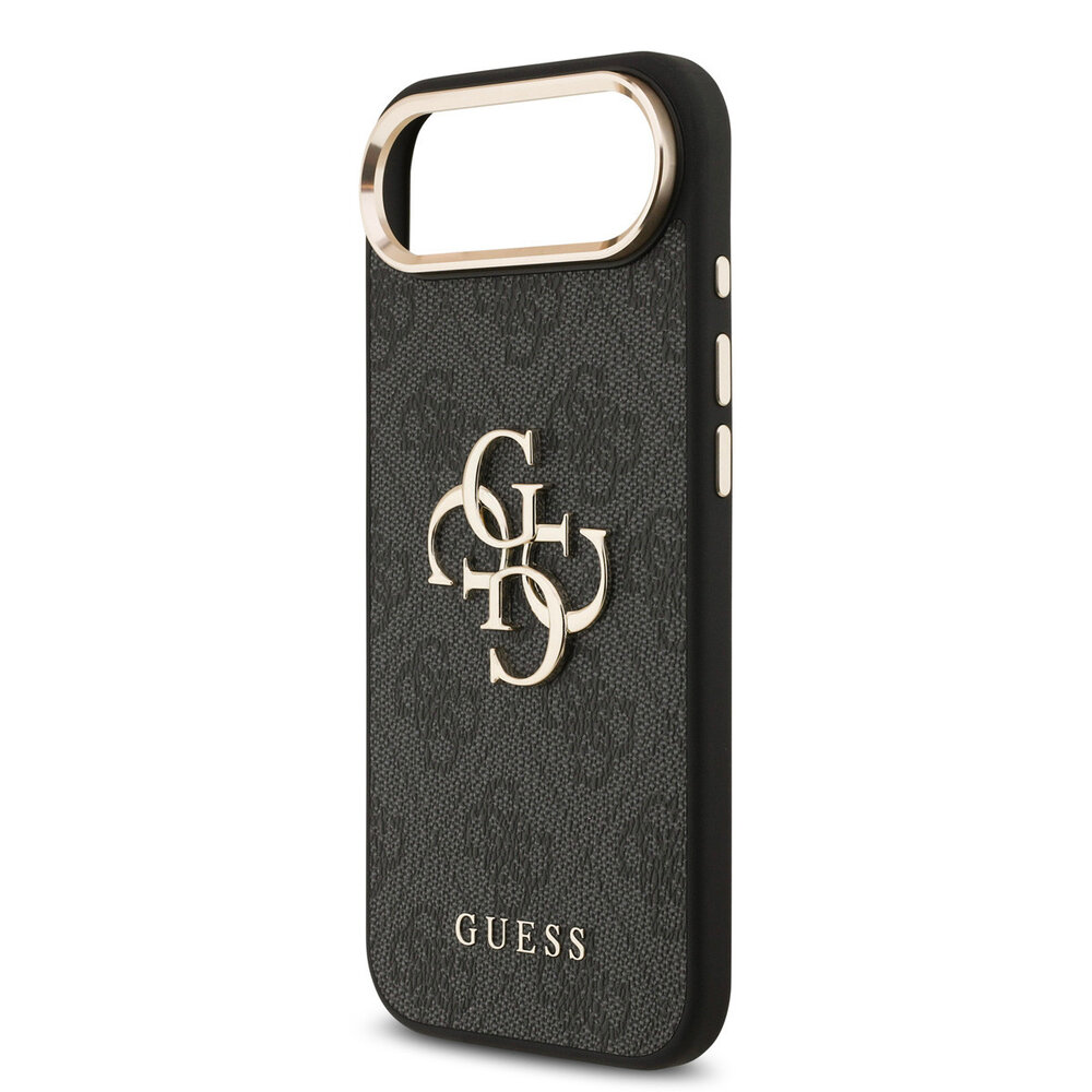 Guess Guess iPhone 17 Air Back cover case - 4G - Big Metal Logo - Gold Edge - Black