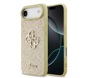 Guess Guess iPhone 17 Air Back-Cover hul - Big 4G - Fixed Glitter - Gold Guess Guess iPhone 17 Air Back-Cover hul - Big 4G - Fixed Glitter - Gold