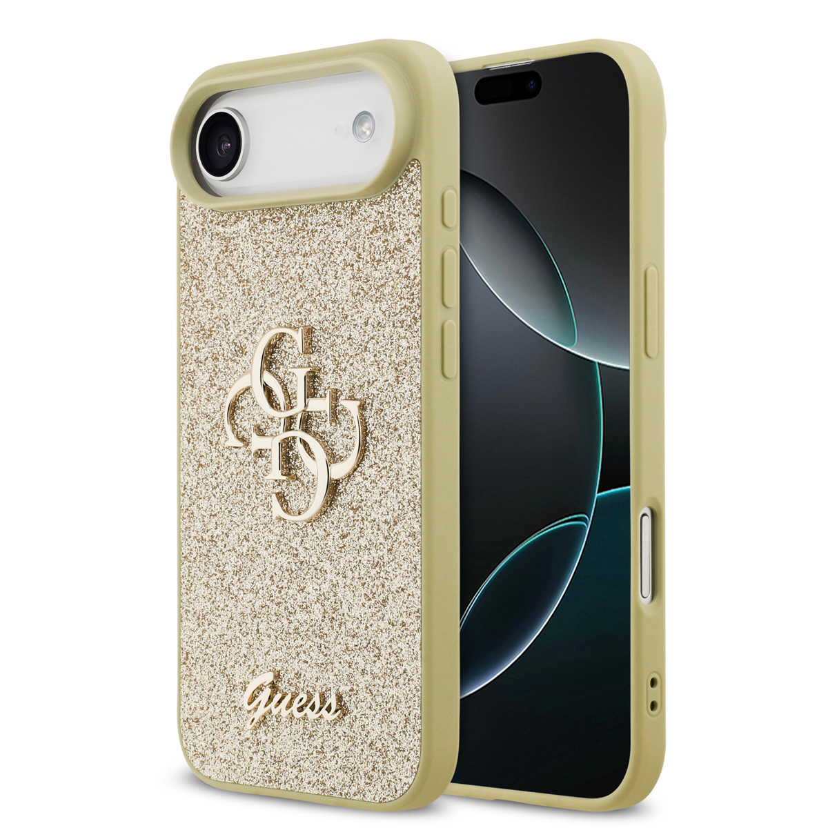 Guess Guess iPhone 17 Air Backcover hoesje - Big 4G - Fixed Glitter - Goud
