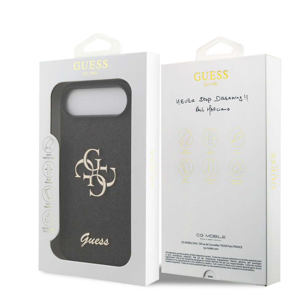 Guess Guess iPhone 17 Air Backcover hoesje - Big 4G - Fixed Glitter - Zwart Guess Guess iPhone 17 Air Backcover hoesje - Big 4G - Fixed Glitter - Zwart