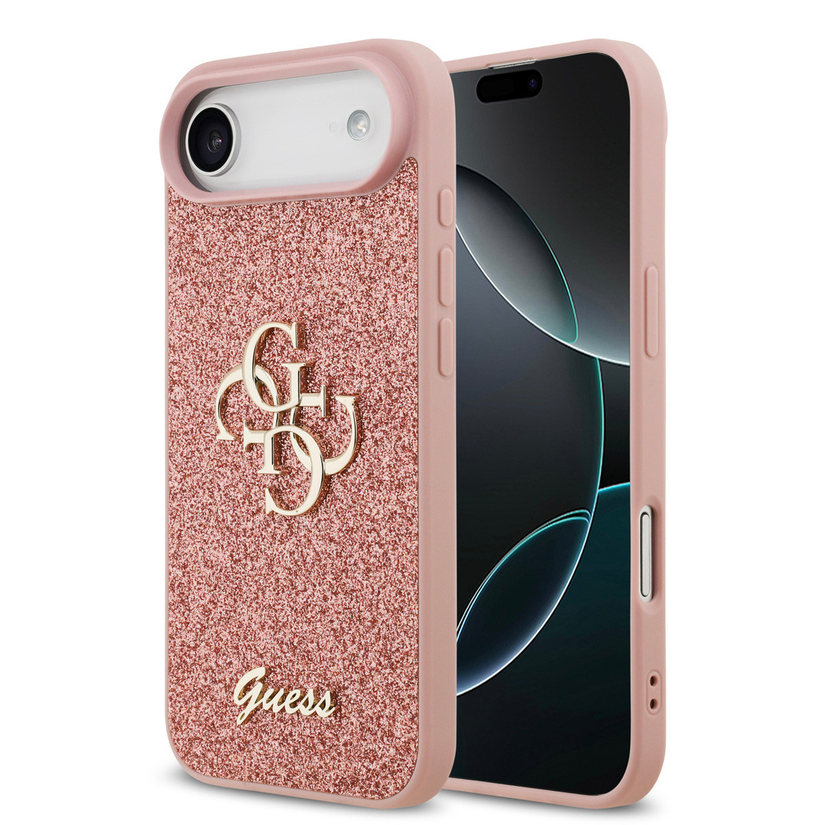 Guess Guess iPhone 17 Air Backcover hoesje - Big 4G - Fixed Glitter - Roze