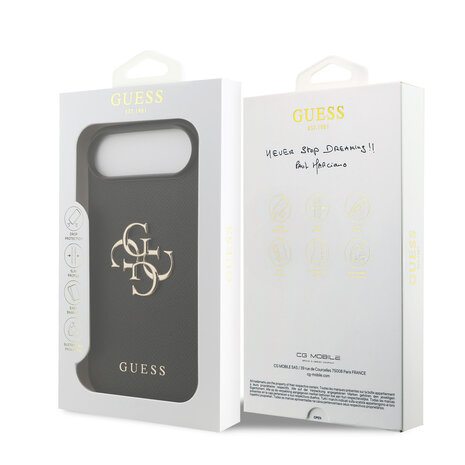 Guess Guess iPhone 17 Air Back cover case - Grained - Big 4G Logo - Black Guess Guess iPhone 17 Air Back cover case - Grained - Big 4G Logo - Black
