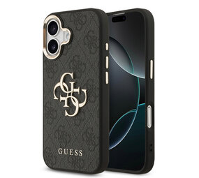 Guess Guess iPhone 17 Back cover case - 4G - Big Metal Logo - Gold Edge - Black Guess Guess iPhone 17 Back cover case - 4G - Big Metal Logo - Gold Edge - Black