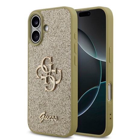 Guess Guess iPhone 17 Back cover case - Big 4G - Fixed Glitter - Gold Guess Guess iPhone 17 Back cover case - Big 4G - Fixed Glitter - Gold