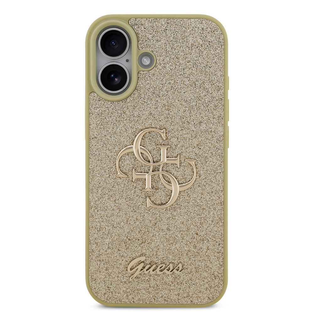 Guess Guess iPhone 17 Back-Cover hul - Big 4G - Fixed Glitter - Gold Guess Guess iPhone 17 Back-Cover hul - Big 4G - Fixed Glitter - Gold