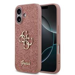 Guess iPhone 17 Back cover case - Big 4G - Fixed Glitter - Pink