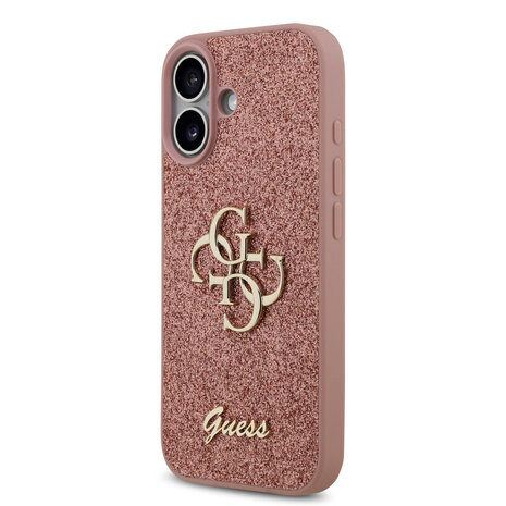 Guess Guess iPhone 17 Backcover hoesje - Big 4G - Fixed Glitter - Roze Guess Guess iPhone 17 Backcover hoesje - Big 4G - Fixed Glitter - Roze