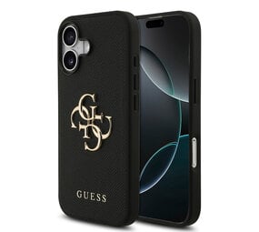Guess Guess iPhone 17 Back cover case - Grained - Big 4G Logo - Black Guess Guess iPhone 17 Back cover case - Grained - Big 4G Logo - Black