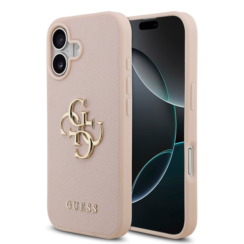 Guess Guess iPhone 17 Back cover case - Grained - Big 4G Logo - Pink Guess Guess iPhone 17 Back cover case - Grained - Big 4G Logo - Pink