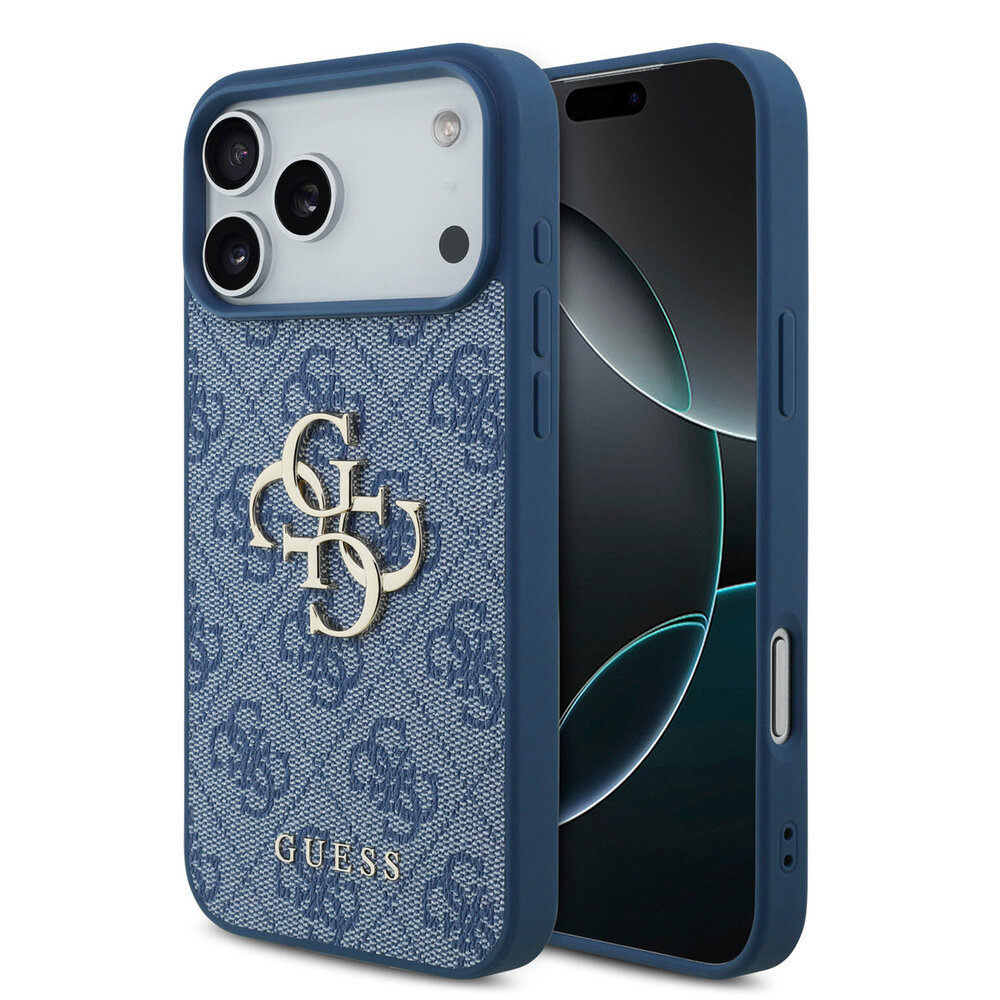 Guess Guess iPhone 17 Pro Max Back-Cover hul - 4G - Big Metal Logo - Blau Guess Guess iPhone 17 Pro Max Back-Cover hul - 4G - Big Metal Logo - Blau