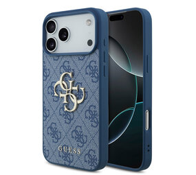 Guess Guess iPhone 17 Pro Max Backcover hoesje - 4G - Big Metal Logo - Blauw Guess Guess iPhone 17 Pro Max Backcover hoesje - 4G - Big Metal Logo - Blauw
