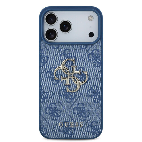 Guess Guess iPhone 17 Pro Max/iPhone 18 Pro Max Handyhülle 4G Großes Metalllogo - Blau
