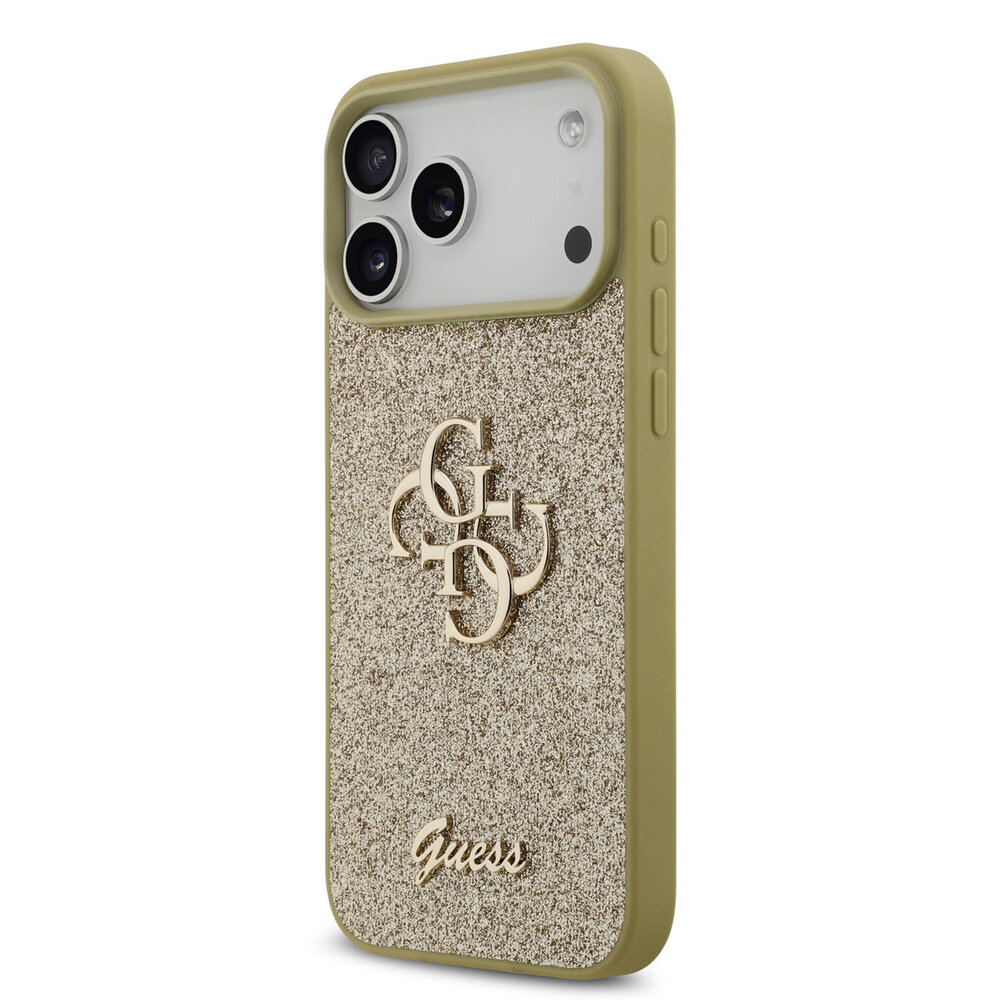 Guess Guess iPhone 17 Pro Max Back-Cover hul - Big 4G - Fixed Glitter - Gold Guess Guess iPhone 17 Pro Max Back-Cover hul - Big 4G - Fixed Glitter - Gold