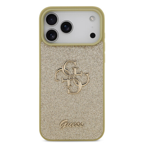 Guess Guess iPhone 17 Pro Max/iPhone 18 Pro Max Coque arrière Grand motif 4G Finition à paillettes fixes - Doré