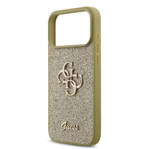 Guess Guess iPhone 17 Pro Max/iPhone 18 Pro Max Coque arrière Grand motif 4G Finition à paillettes fixes - Doré