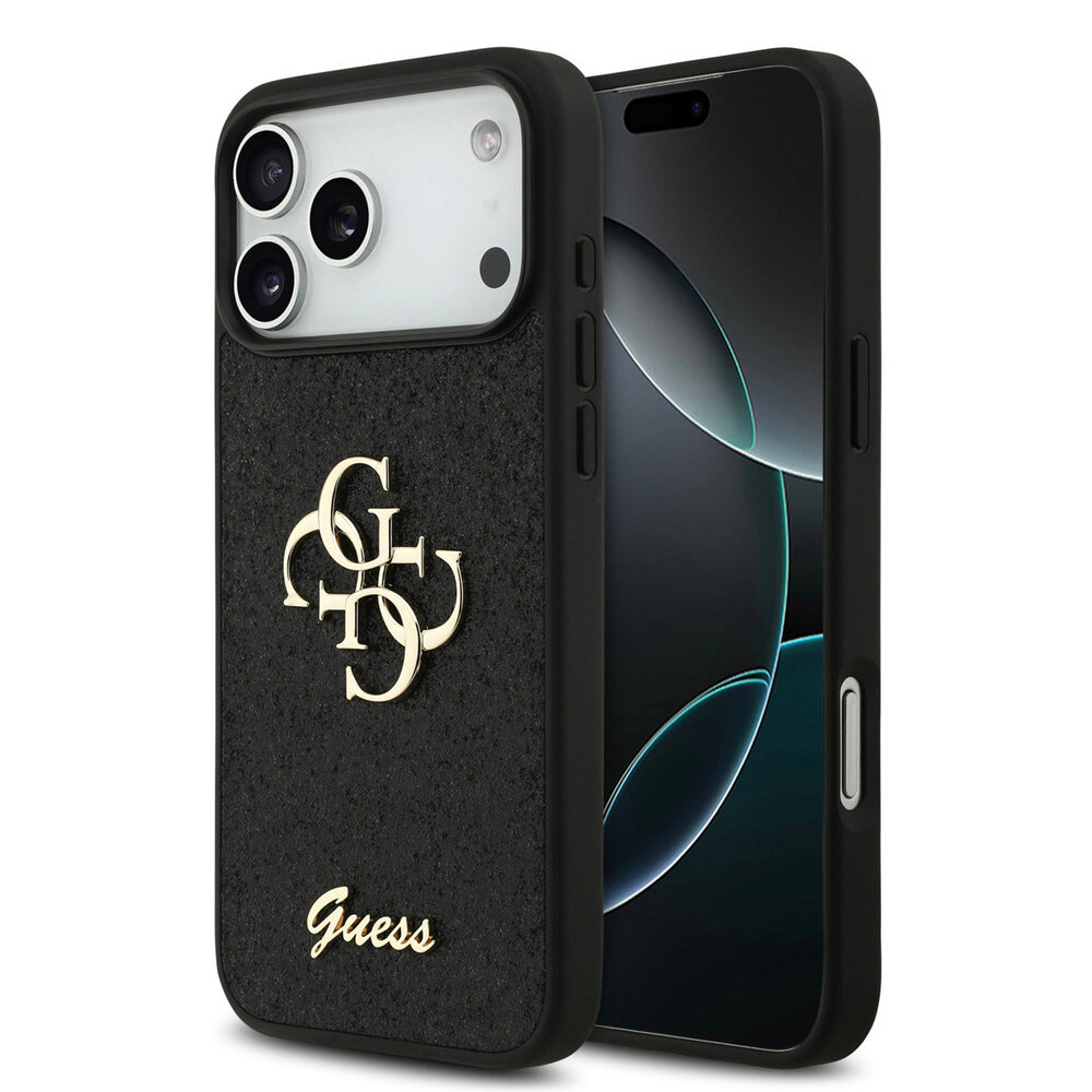 Guess Guess iPhone 17 Pro Max Back cover coque - Big 4G - Fixed Glitter - Noir Guess Guess iPhone 17 Pro Max Back cover coque - Big 4G - Fixed Glitter - Noir