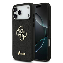 Guess iPhone 17 Pro Max Back cover case - Big 4G - Fixed Glitter - Black
