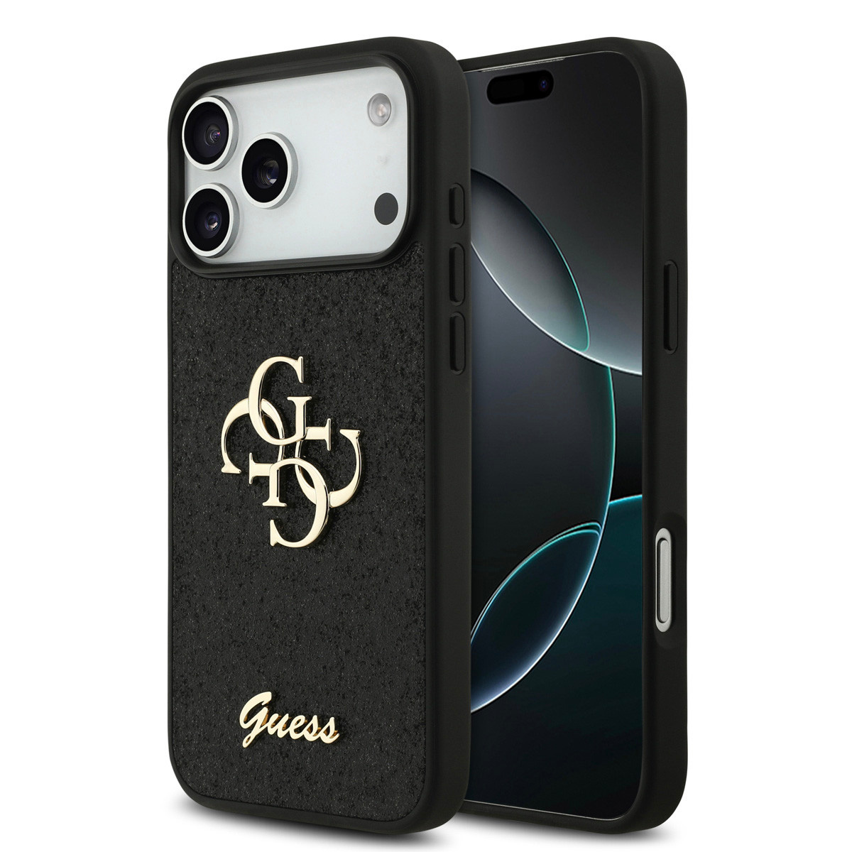 Guess Guess iPhone 17 Pro Max Backcover hoesje - Big 4G - Fixed Glitter - Zwart,