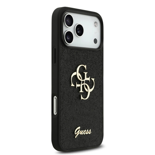 Guess Guess iPhone 17 Pro Max/iPhone 18 Pro Max Coque arrière Grand motif 4G Finition à paillettes fixes - Noir