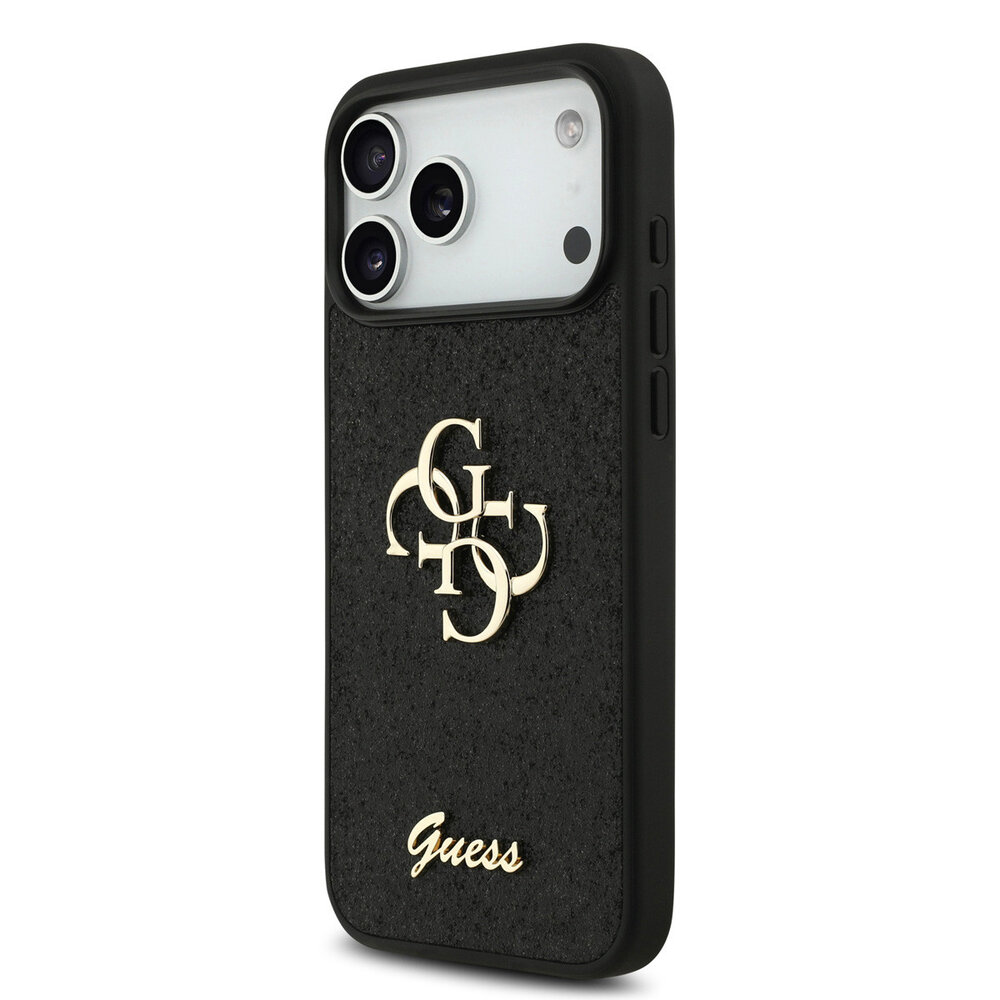 Guess Guess iPhone 17 Pro Max Back-Cover hul - Big 4G - Fixed Glitter - Schwarz Guess Guess iPhone 17 Pro Max Back-Cover hul - Big 4G - Fixed Glitter - Schwarz
