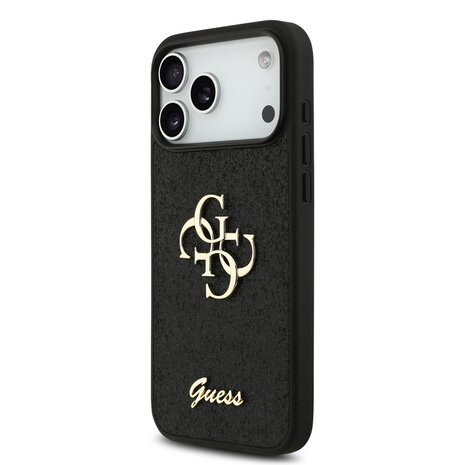 Guess Guess iPhone 17 Pro Max Back-Cover hul - Big 4G - Fixed Glitter - Schwarz Guess Guess iPhone 17 Pro Max Back-Cover hul - Big 4G - Fixed Glitter - Schwarz