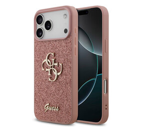 Guess Guess iPhone 17 Pro Max Backcover hoesje - Big 4G - Fixed Glitter - Roze Guess Guess iPhone 17 Pro Max Backcover hoesje - Big 4G - Fixed Glitter - Roze
