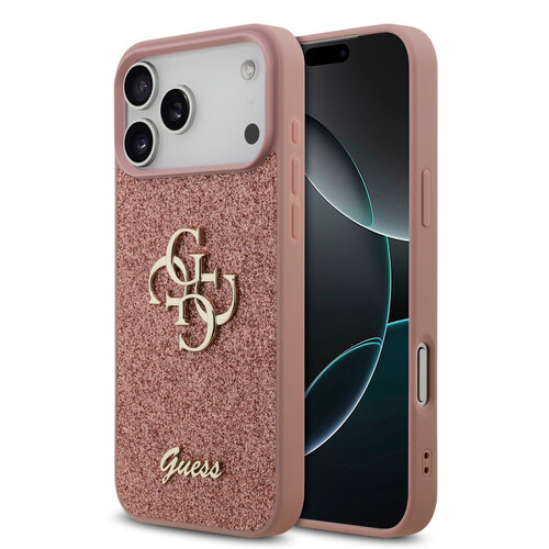 Guess Guess iPhone 17 Pro Max/iPhone 18 Pro Max Handyhülle Großes 4G-Motiv Feste Glitzerverzierung - Rosa