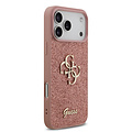 Guess Guess iPhone 17 Pro Max/iPhone 18 Pro Max Coque arrière Grand motif 4G Finition à paillettes fixes - Rose