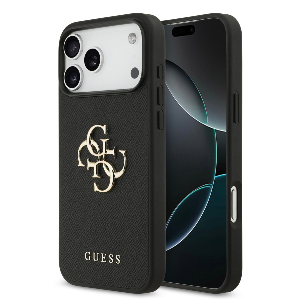 Guess Guess iPhone 17 Pro Max Backcover hoesje - Grained - Big 4G Logo - Zwart