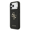 Guess Guess iPhone 17 Pro Max/iPhone 18 Pro Max Coque arrière Finition grainée Grand logo 4G - Noir