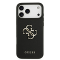 Guess Guess iPhone 17 Pro Max/iPhone 18 Pro Max Coque arrière Finition grainée Grand logo 4G - Noir